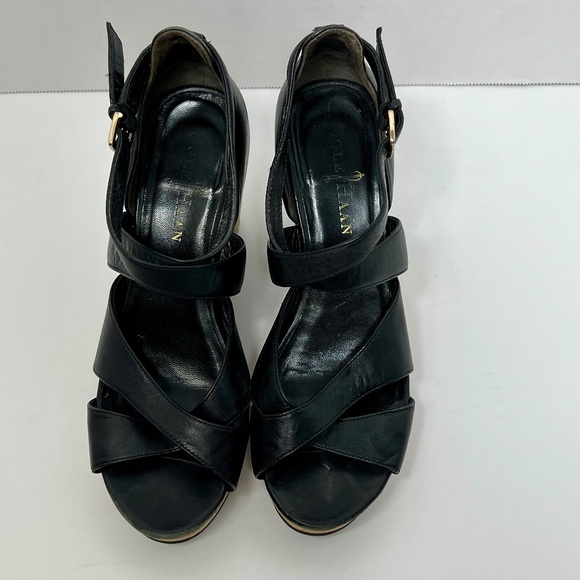 Cole Hann X Nike Air Marisa Wedge Black Espadrille Sandals Sz 5B - Picture 4 of 15